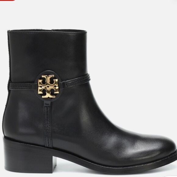 Tory Burch Miller 45MM Leather Ankle Bootie Perfect Black $495 - Picture 6 of 10